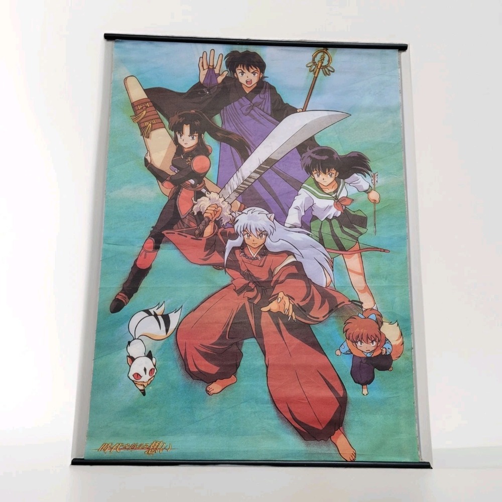 Vintage Inuyasha Anime Wall Scroll - Classic Group Cast - 33"x44" Fabric Poster